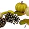 Crackled &#x26; Glittered Fall Pumpkin, Gourd, Berry &#x26; Pinecone Decoration Set